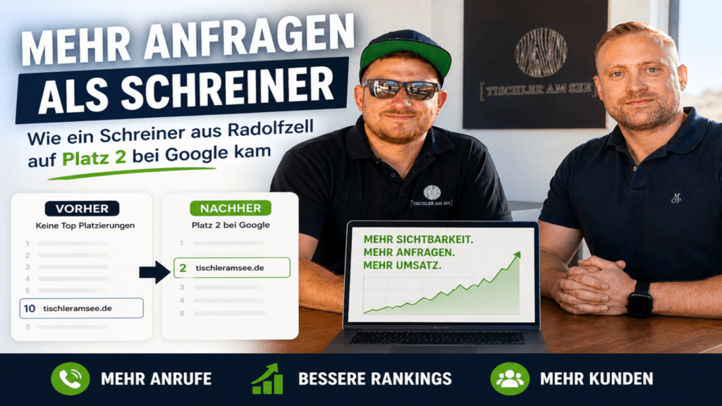 Mehr Anfragen als Schreiner durch SEO: Schreiner aus Radolfzell erreicht Platz 2 bei Google