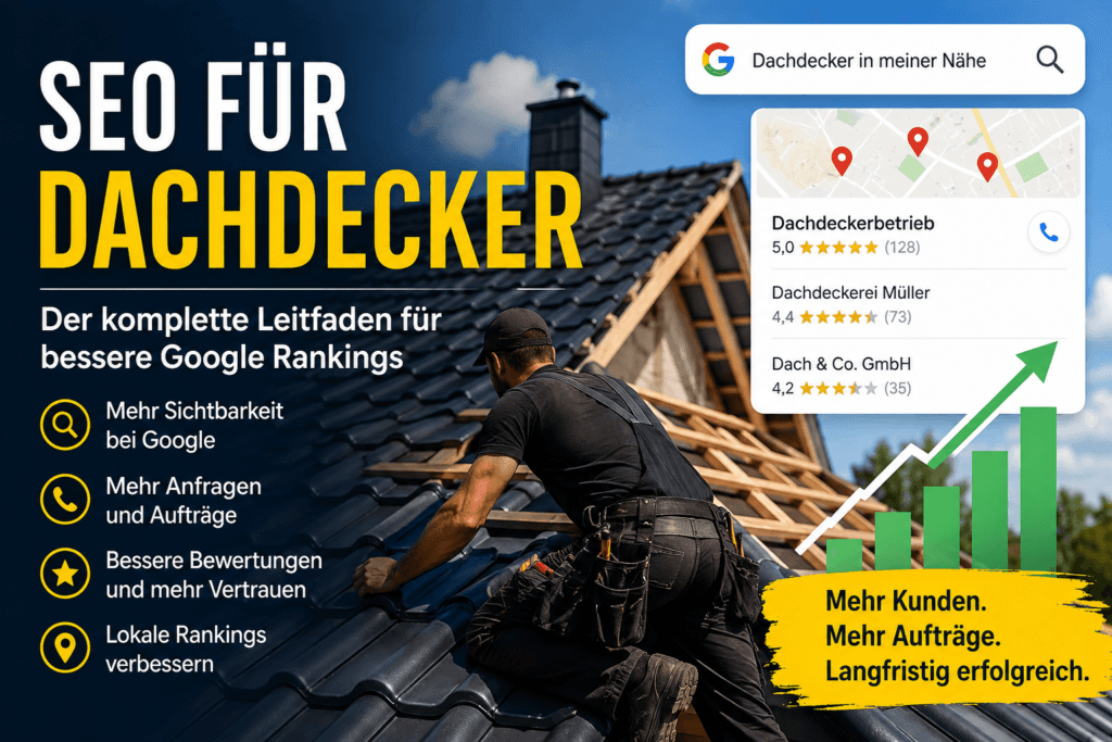 SEO für Dachdecker: Mehr Sichtbarkeit bei Google, bessere Rankings und mehr Kundenanfragen