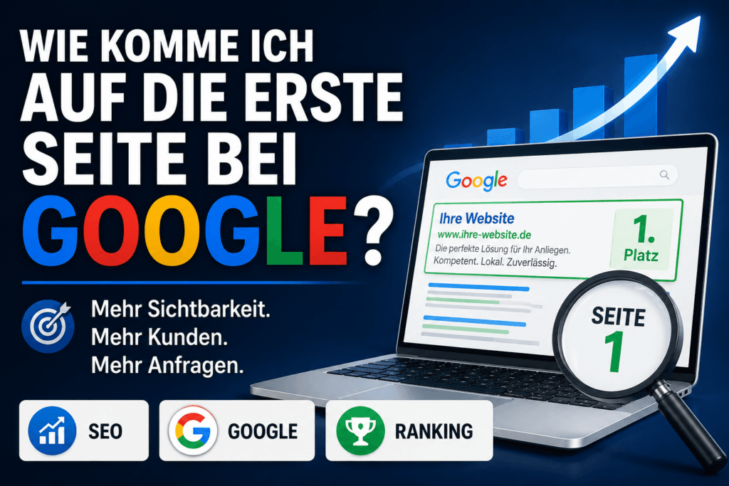 Wie komme ich auf die erste Seite bei Google? SEO Strategien für bessere Rankings, mehr Sichtbarkeit und mehr Kundenanfragen