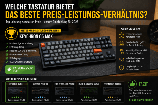 Welche Tastatur bietet das beste Preis-Leistungs-Verhältnis? Vergleich mechanischer Tastaturen mit Empfehlungen für Gaming und Homeoffice.
