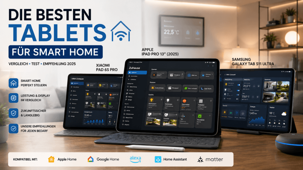 Tablet für Smart Home Vergleich der besten Tablets für Home Assistant, Apple Home, Google Home, Alexa und Matter