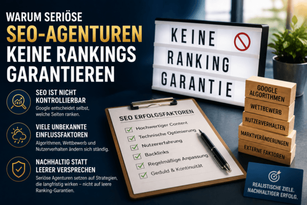 Warum seriöse SEO-Agenturen keine Ranking-Garantien geben und wie Google Rankings entstehen