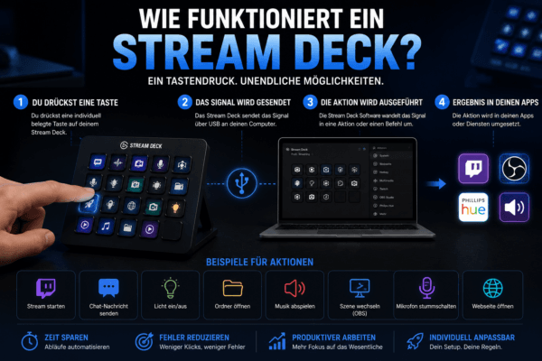 Wie funktioniert ein Stream Deck? Ablauf von Tastendruck bis zur ausgeführten Aktion