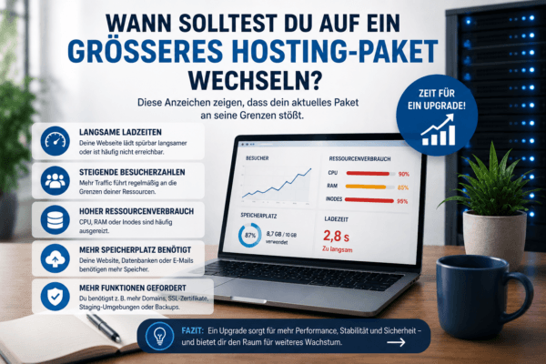 Wann solltest du auf ein größeres Hosting-Paket wechseln? Die wichtigsten Anzeichen im Überblick