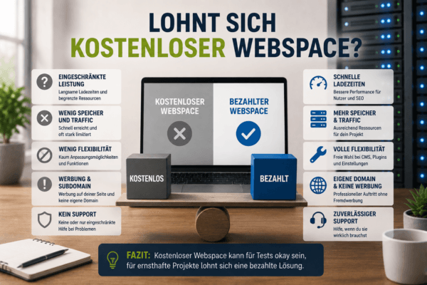 Lohnt sich kostenloser Webspace? Vergleich zwischen kostenlosem und kostenpflichtigem Webhosting