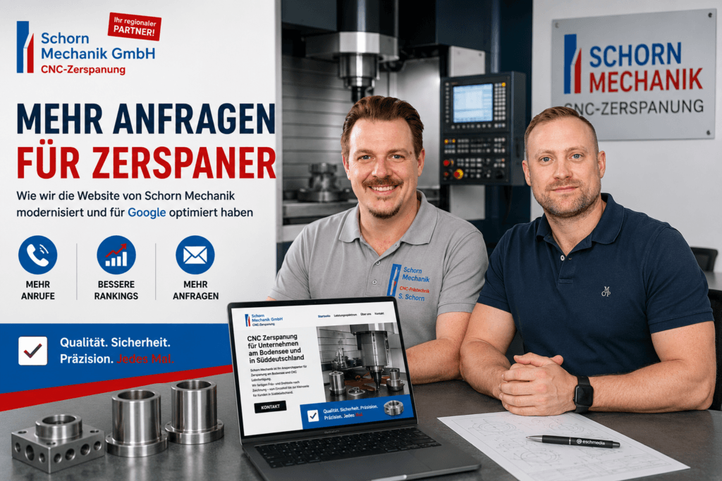 Schon Mechanik und Eschmedia am Tisch zusammen um über ein Projekt zu reden.