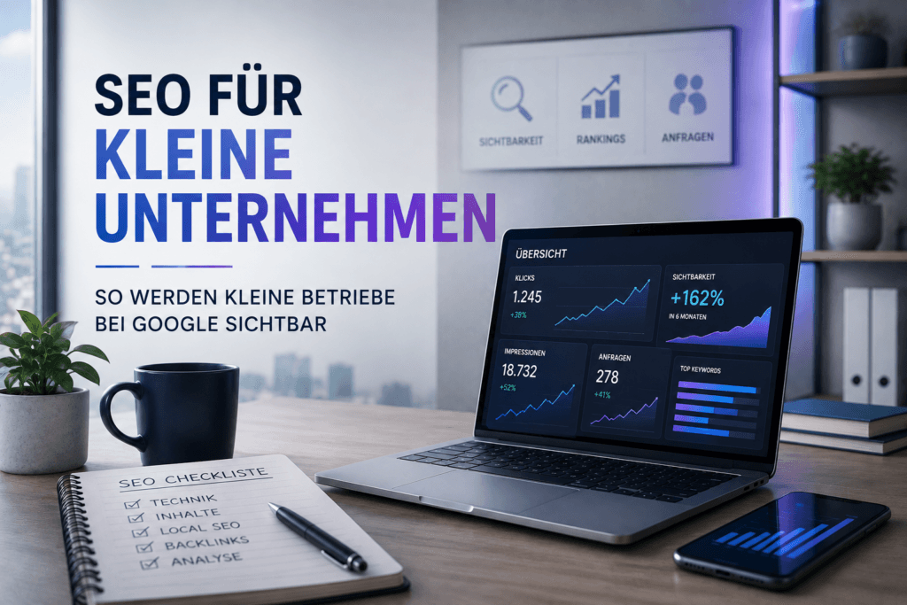 SEO für kleine Unternehmen mit steigender Sichtbarkeit, besseren Rankings und mehr Anfragen bei Google