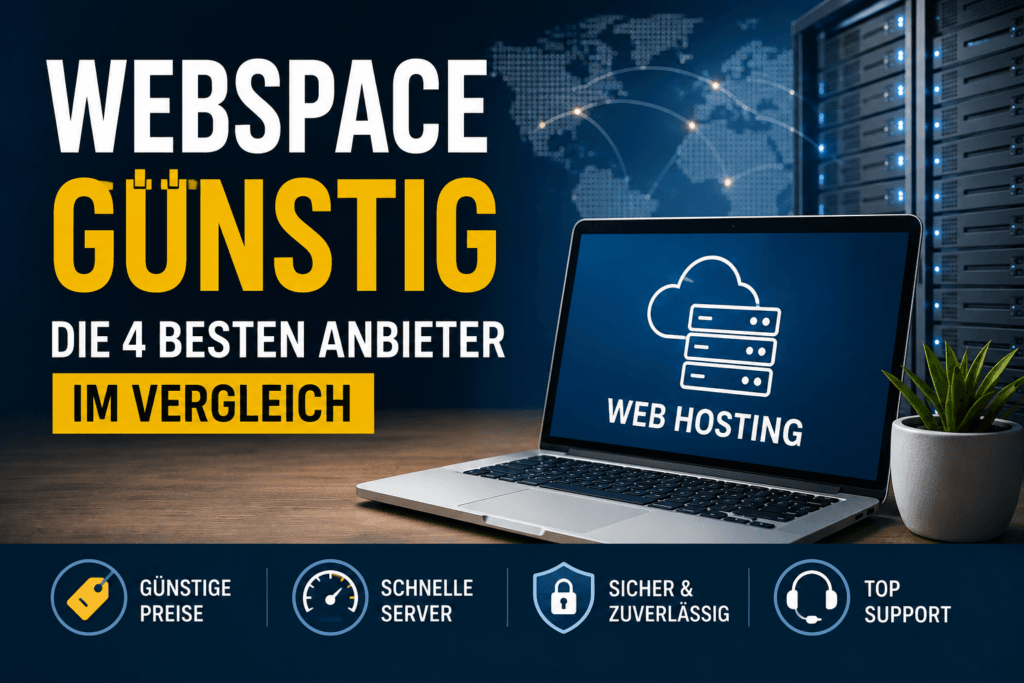 Webspace günstig im Vergleich – Die 4 besten Hosting-Anbieter für WordPress und Unternehmenswebsites