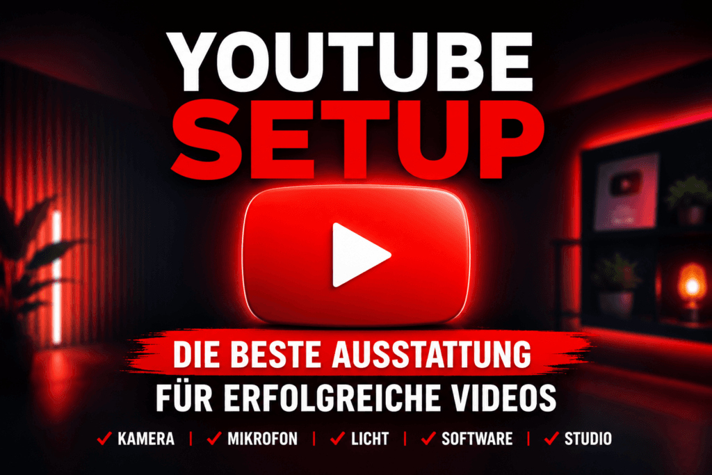YouTube Setup mit modernem Creator-Studio und professioneller Ausstattung für erfolgreiche Videos