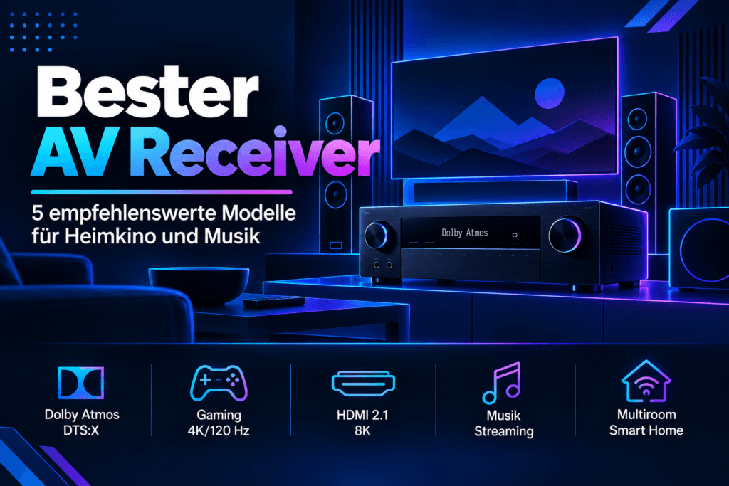 Bester AV Receiver für Heimkino, Dolby Atmos, Gaming und Musik